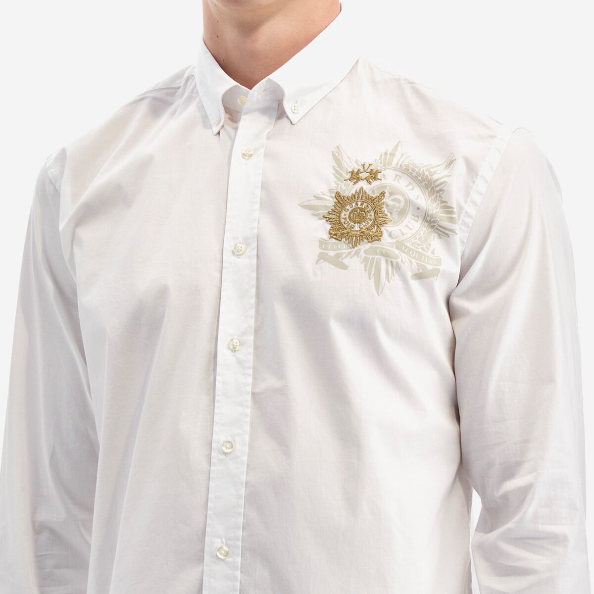 LA MARTINA MEN'S REGULAR-FIT SHIRT IN ELASTICATED COTTON WHITE GOLD LOGO - Image 2