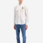 LA MARTINA MEN'S REGULAR-FIT SHIRT IN ELASTICATED COTTON WHITE GOLD LOGO - Image 3