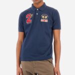 LA MARTINA MAN SHORT-SLEEVED PREGULAR-FIT POLO IN COTTON NAVY