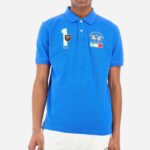 LA MARTINA MAN SHORT-SLEEVED PREGULAR-FIT POLO IN COTTON BLUE