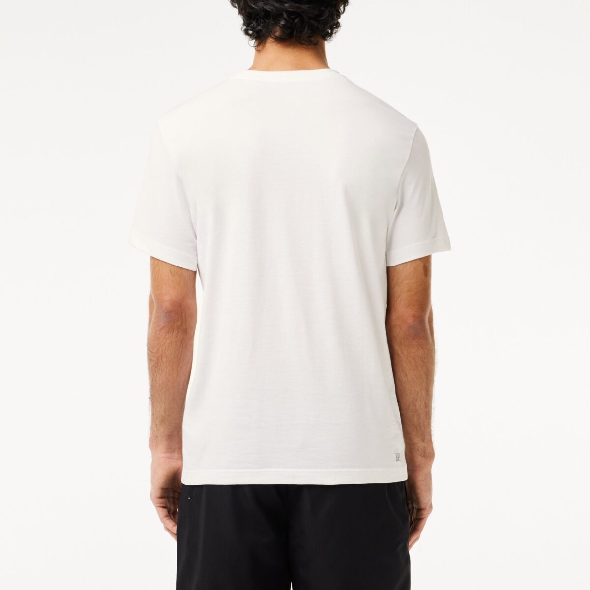 LACOSTE MEN'S SPORT 3D PRINT CROC JERSEY T-SHIRT WHITE/BLACK - Image 4