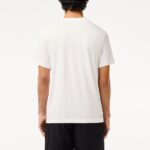 LACOSTE MEN'S SPORT 3D PRINT CROC JERSEY T-SHIRT WHITE/BLACK - Image 4