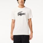 LACOSTE MEN'S SPORT 3D PRINT CROC JERSEY T-SHIRT WHITE/BLACK