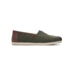TOMS MEN SYNTHETIC TRIM ALPARGATA 3.0 ESPADRILLE DARK SAGE BRUSHED TWILL TAN