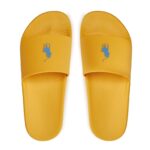POLO RALPH LAUREN UNISEX SIGNATURE PONY SLIDE YELLOW/DUSTY BLUE - Image 2