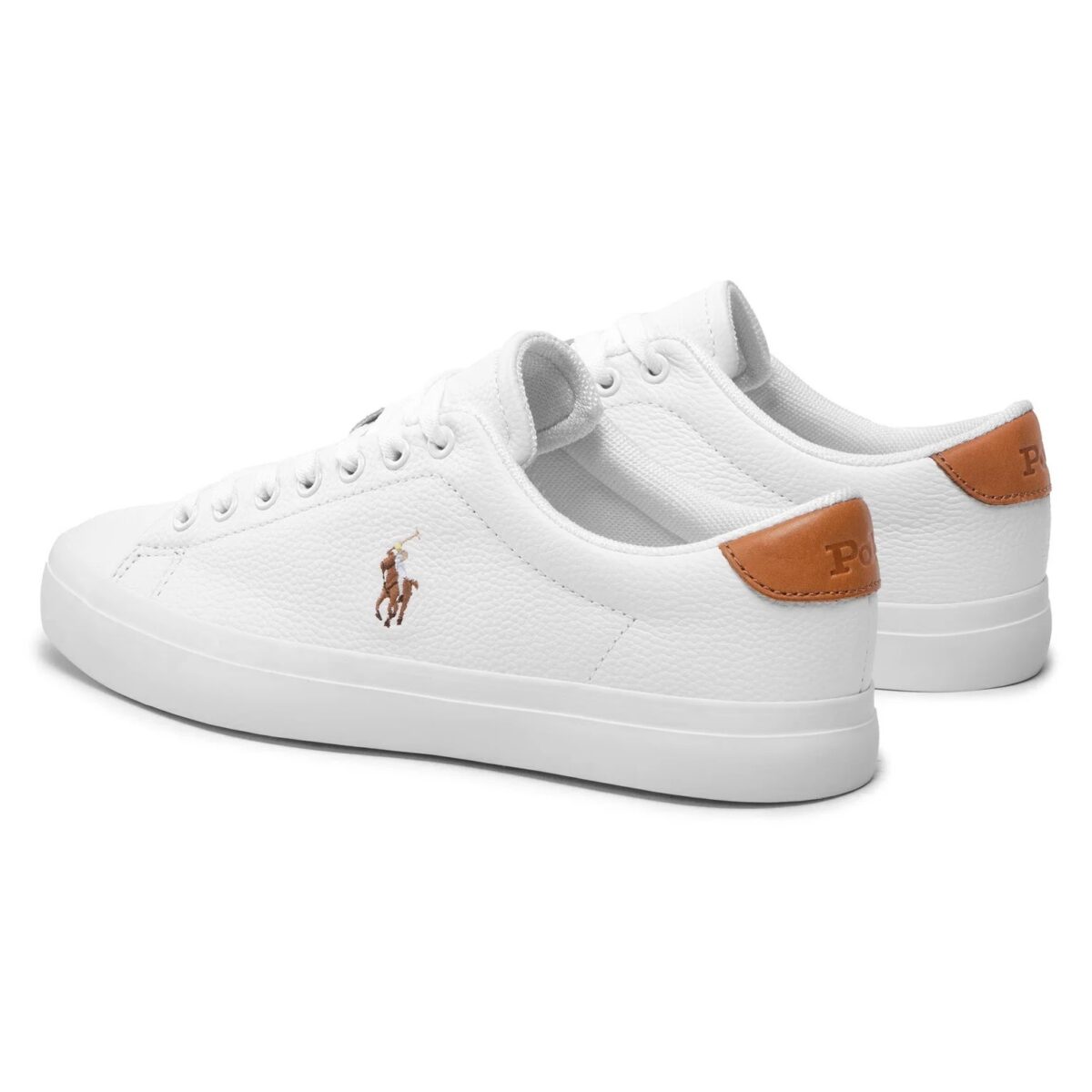POLO RALPH LAUREN WOMEN'S LONGWOOD-SNEAKERS-LOW TOP LACE WHITE/MULTI PP - Image 3