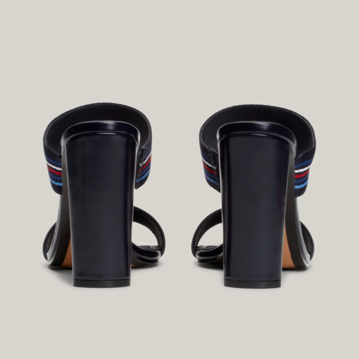 TOMMY HILFIGER WOMAN BLOCK HEEL SANDALS WITH GLOBAL STRIPE DETAIL SPACE BLUE - Image 3
