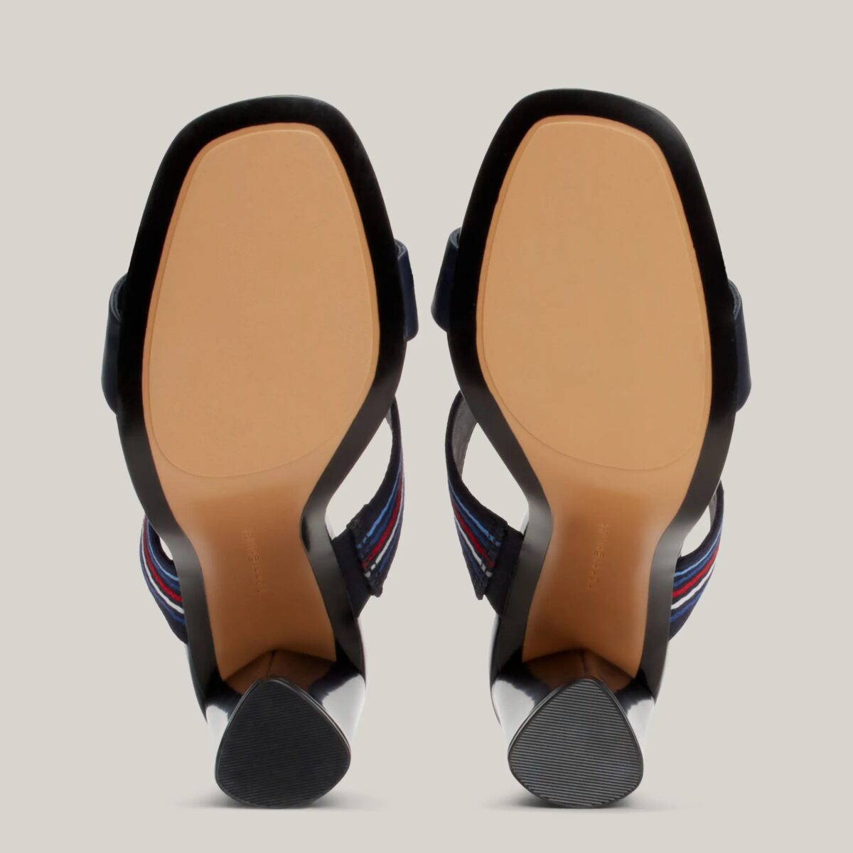 TOMMY HILFIGER WOMAN BLOCK HEEL SANDALS WITH GLOBAL STRIPE DETAIL SPACE BLUE - Image 4