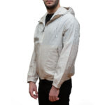 EMPORIO ARMANI EA7 MEN ALL-OVER LOGO NYLON BLOUSON JACKET SILVER CLOUD - Image 3