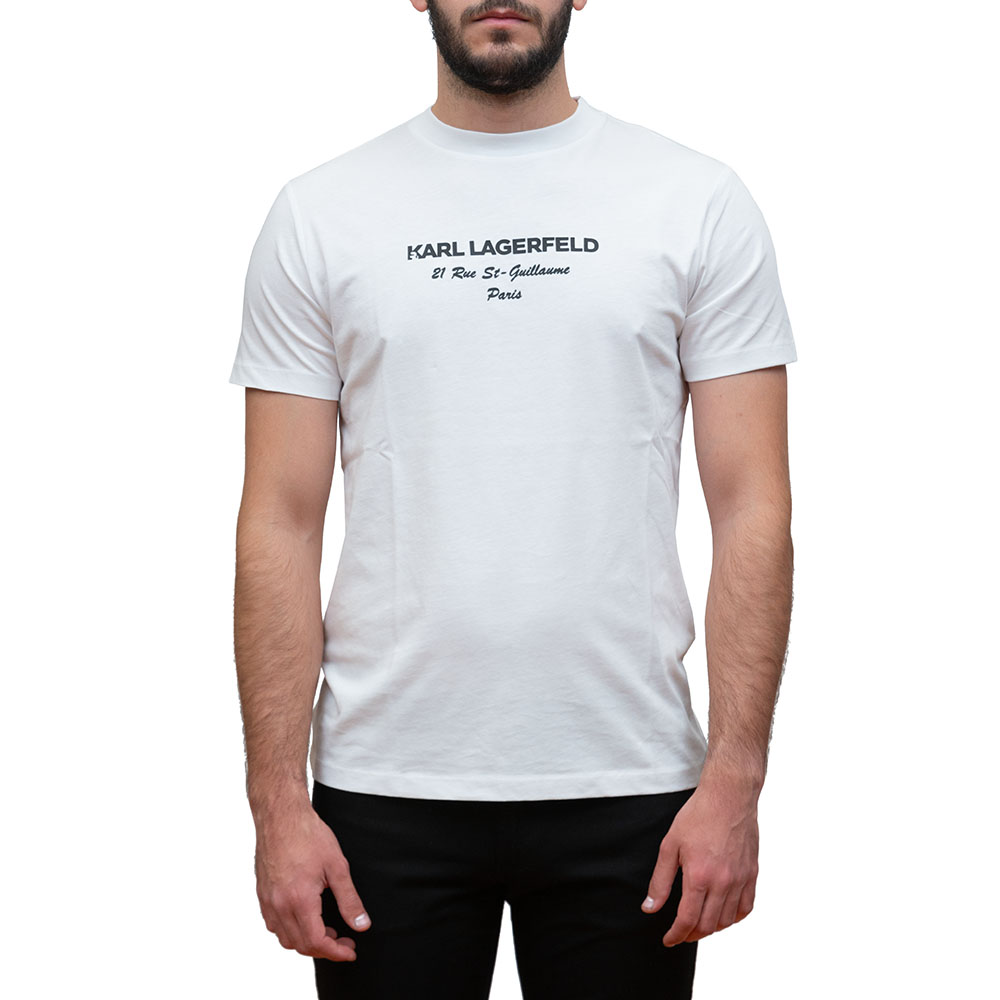IMG_7690 KARL LAGERFELD MEN CREWNECK T-SHIRT WHITE - Image 1