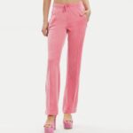 JUICY COUTURE TINA VELOUR DIAMANTE TRACKSUIT BOTTOM PINK