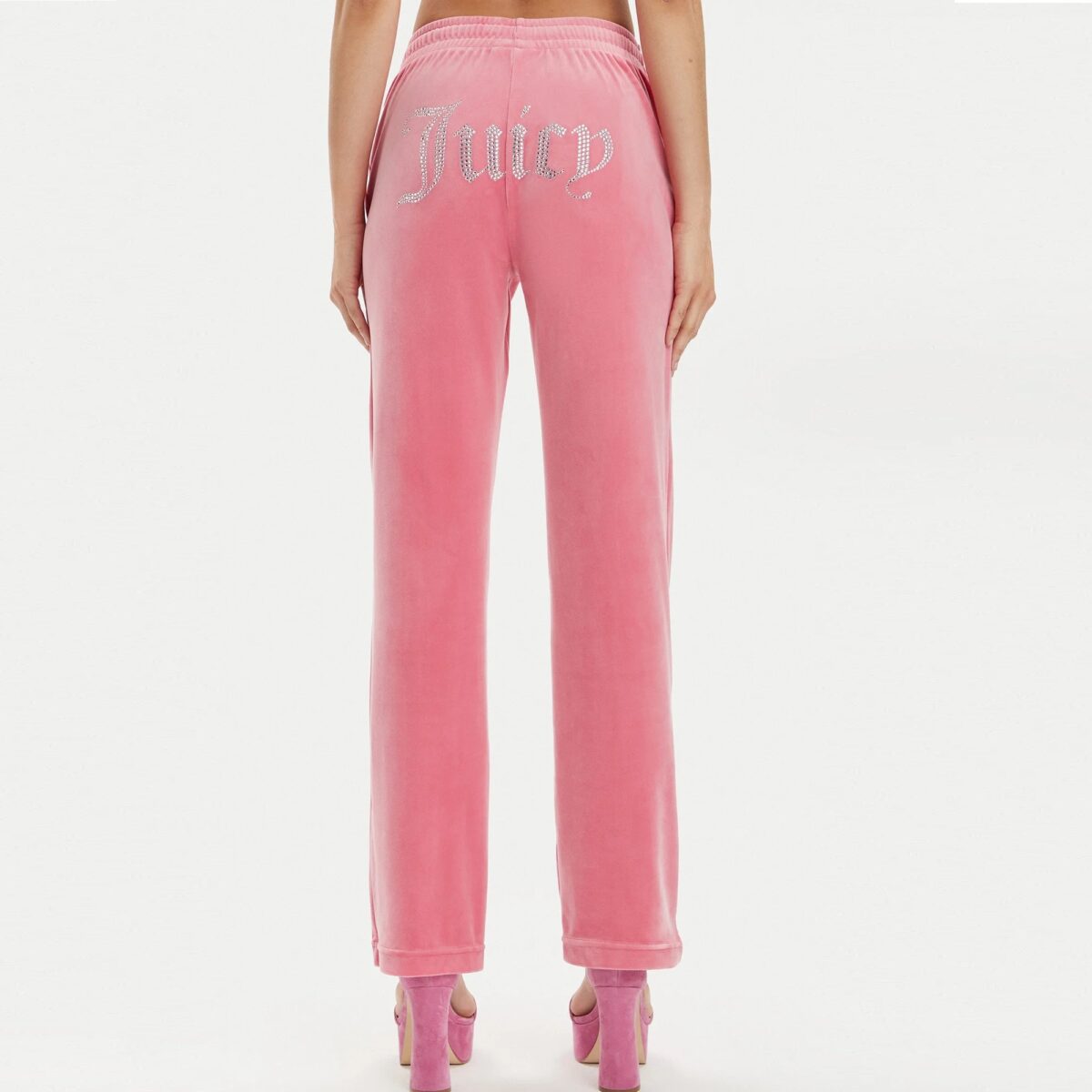 JUICY COUTURE TINA VELOUR DIAMANTE TRACKSUIT BOTTOM PINK - Image 5