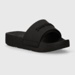JUICY COUTURE WOMAN BREANNA STACKED SLIDERS BLACK
