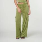 JUICY COUTURE MOSSTONE CARGO VELOUR DIAMANTE TROUSER