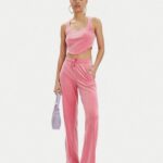 JUICY COUTURE WOMAN PINK LEMONADE CLASSIC VELOUR DIAMANTE CORSET TOP - Image 4