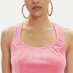 JUICY COUTURE WOMAN PINK LEMONADE CLASSIC VELOUR DIAMANTE CORSET TOP - Image 2