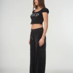 JUICY COUTURE WOMAN BLACK BARDOT DIAMANTE JERSEY TOP - Image 3