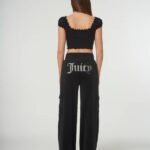 JUICY COUTURE WOMAN BLACK BARDOT DIAMANTE JERSEY TOP - Image 4