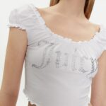 JUICY COUTURE WOMAN WHITE BARDOT DIAMANTE JERSEY TOP - Image 3