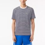 LACOSTE MEN'S  HEAVY COTTON STRIPED T-SHIRT