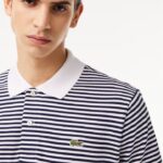 LACOSTE MEN'S ORIGINAL L.12.12 STRIPED COTTON POLO SHIRT - Image 2