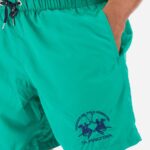 LA MARTINA REGULAR FIT MEN'S SWIM TRUNKS WITH DRAWSTRING WAIST VIVID GREEN - Image 2