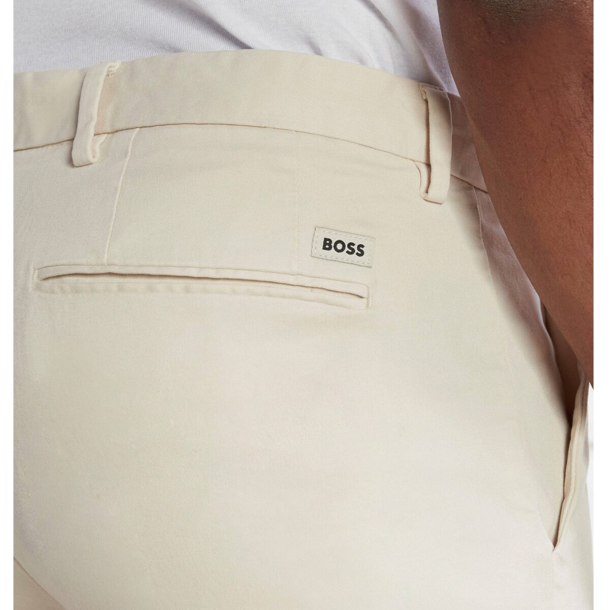 BOSS KAITO 1-T SLIM-FIT TROUSERS IN A COTTON BLEND WITH STRETCH WHITE - Image 2