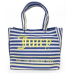 JUICY COUTURE WOMAN IRIS BEACH STRIP BAG BLUE