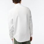 LACOSTE  MEN'S REGULAR FIT SOLID COTTON SHIRT WHITE - Image 4
