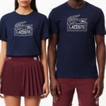 LACOSTE UNISEX ULTRA-DRY SPORT ROLAND GARROS EDITION TENNIS T-SHIRT NAVY BLUE