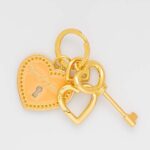 JUICY COUTURE WOMAN HEARTLOCK KEYCHAIN METAL PAPAYA