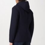 EMPORIO ARMANI BLAZER WITH DICKEY AND HOOD, MADE OF CANNETÉ FABRIC BLU NAVY - Image 4