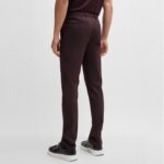 BOSS MEN KAITO SLIM-FIT TROUSERS IN A STRETCH COTTON BLEND DARK RED - Image 3