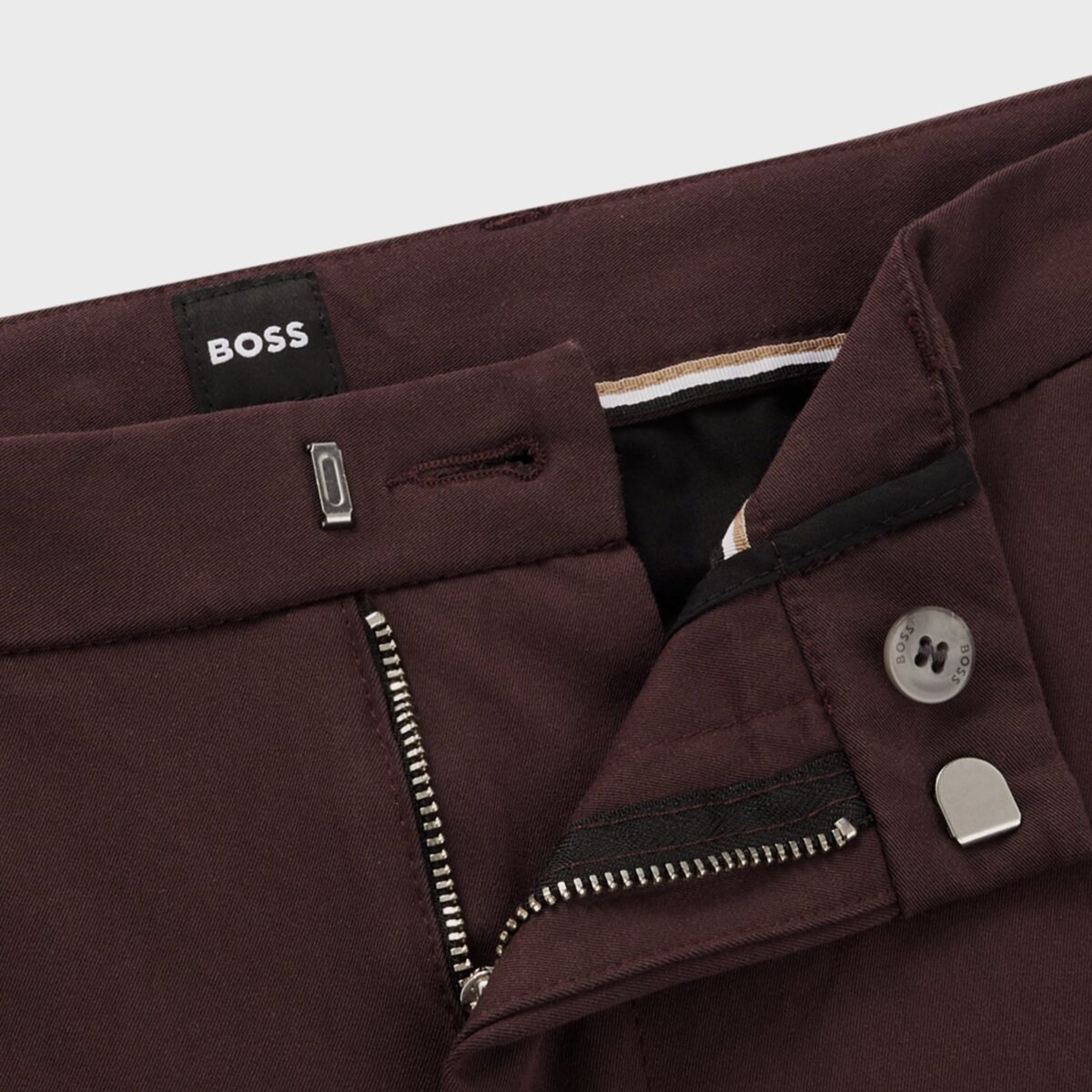 BOSS MEN KAITO SLIM-FIT TROUSERS IN A STRETCH COTTON BLEND DARK RED - Image 2