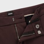 BOSS MEN KAITO SLIM-FIT TROUSERS IN A STRETCH COTTON BLEND DARK RED - Image 2