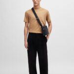 BOSS MAN RAY-NS REPORTER BAG IN GRAINED FAUX LEATHER BLACK - Image 6