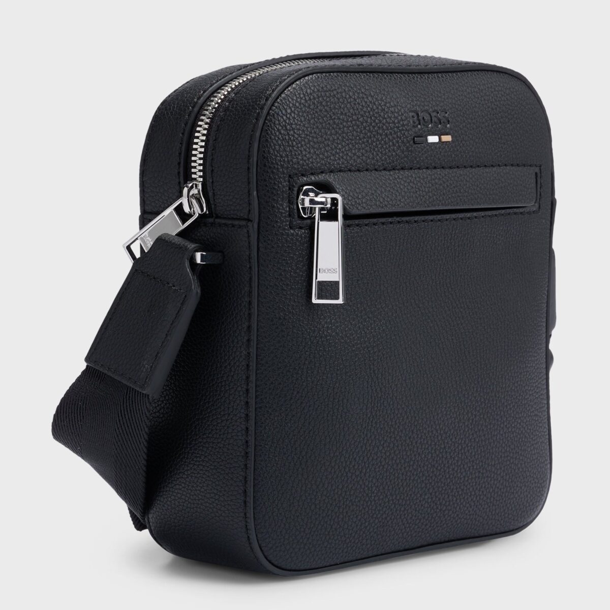 BOSS MAN RAY-NS REPORTER BAG IN GRAINED FAUX LEATHER BLACK - Image 4