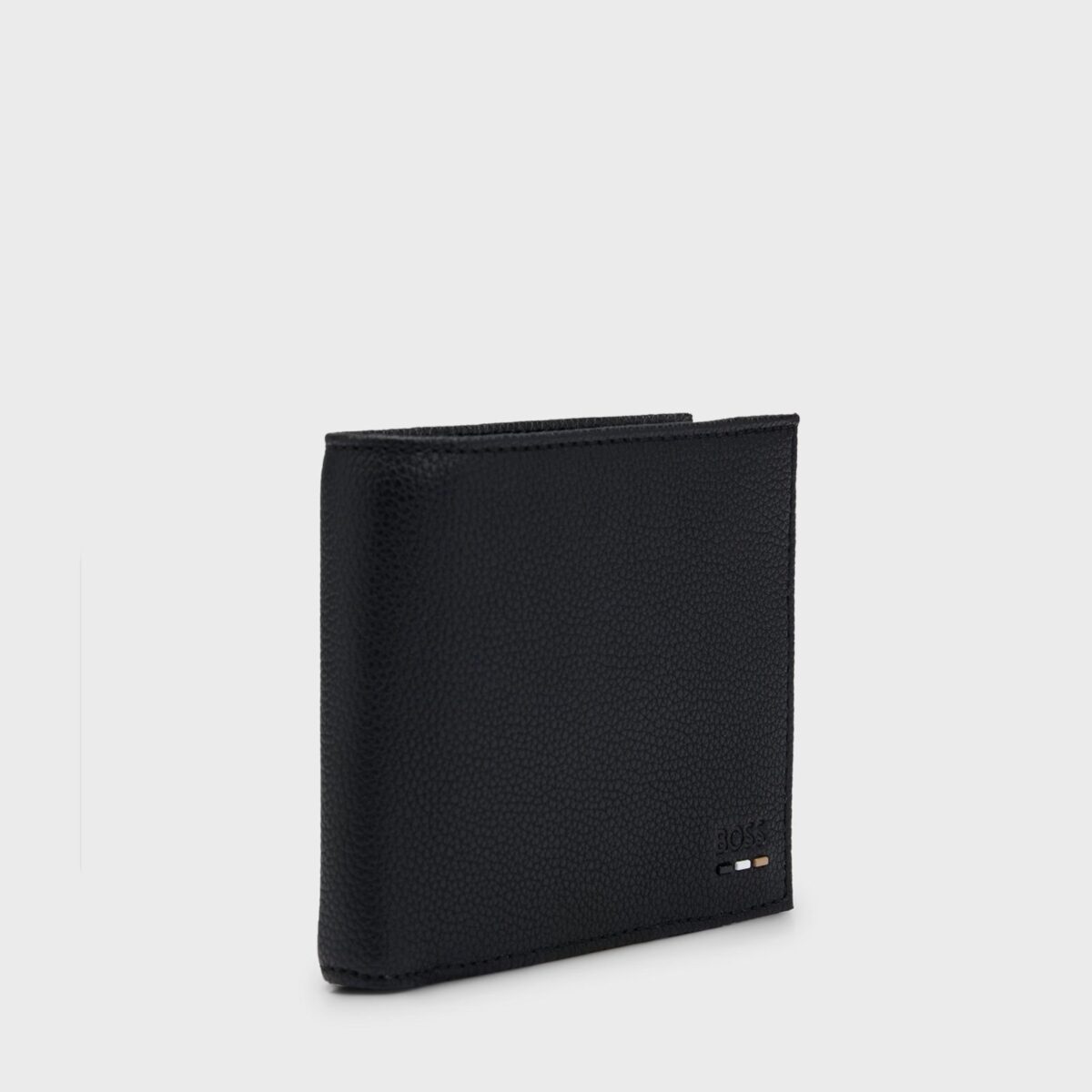 BOSS GRAINED FAUX-LEATHER RAY- WALLET WITH SIGNATURE STRIPE BLACK - Image 4
