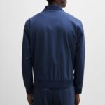 HUGO MEN P-HANRY-BMB SLIM-FIT BLOUSON JACKET IN A WOOL BLEND DARK BLUE - Image 4