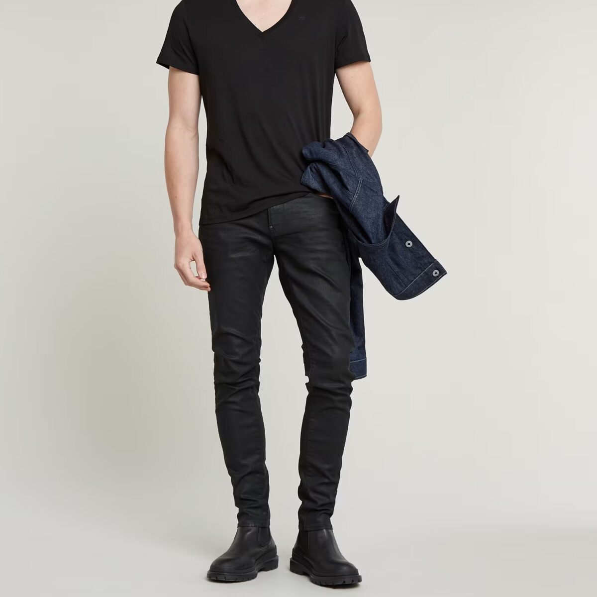 G-STAR MAN REVEND SKINNY JEANS BLACK - Image 4