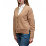 POLO RALPH LAUREN WOMAN LOGO EMBROIDERY CARDIGAN CAMEL MELANGE - Image 3