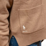 POLO RALPH LAUREN WOMAN LOGO EMBROIDERY CARDIGAN CAMEL MELANGE - Image 2