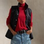 POLO RALPH LAUREN WOMAN PADDED SLEEVELESS VEST BLACK