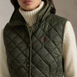 POLO RALPH LAUREN WOMAN PADDED SLEEVELESS VEST RANGER GREEN - Image 3