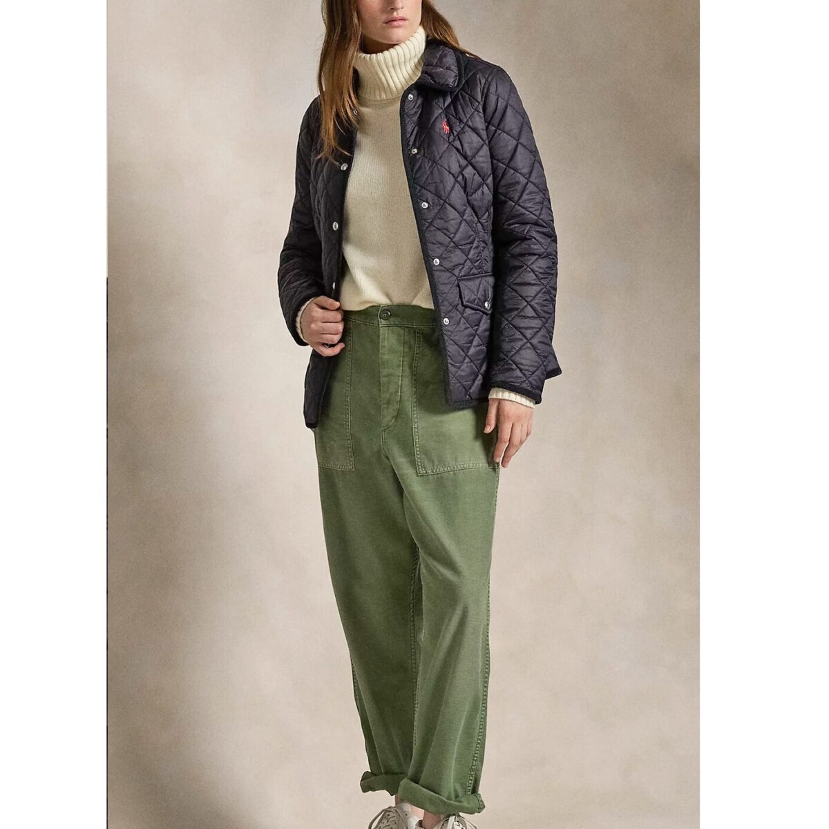 POLO RALPH LAUREN WOMEN CROPPED BARN JACKET POLO BLACK - Image 4