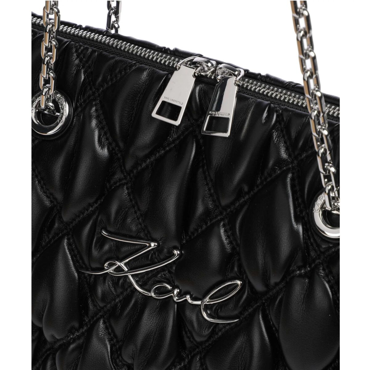 KARL LAGERFELD WOMEN'S K/SIGNATURE KUILT ΤΟΤΕ BLACK - Image 2