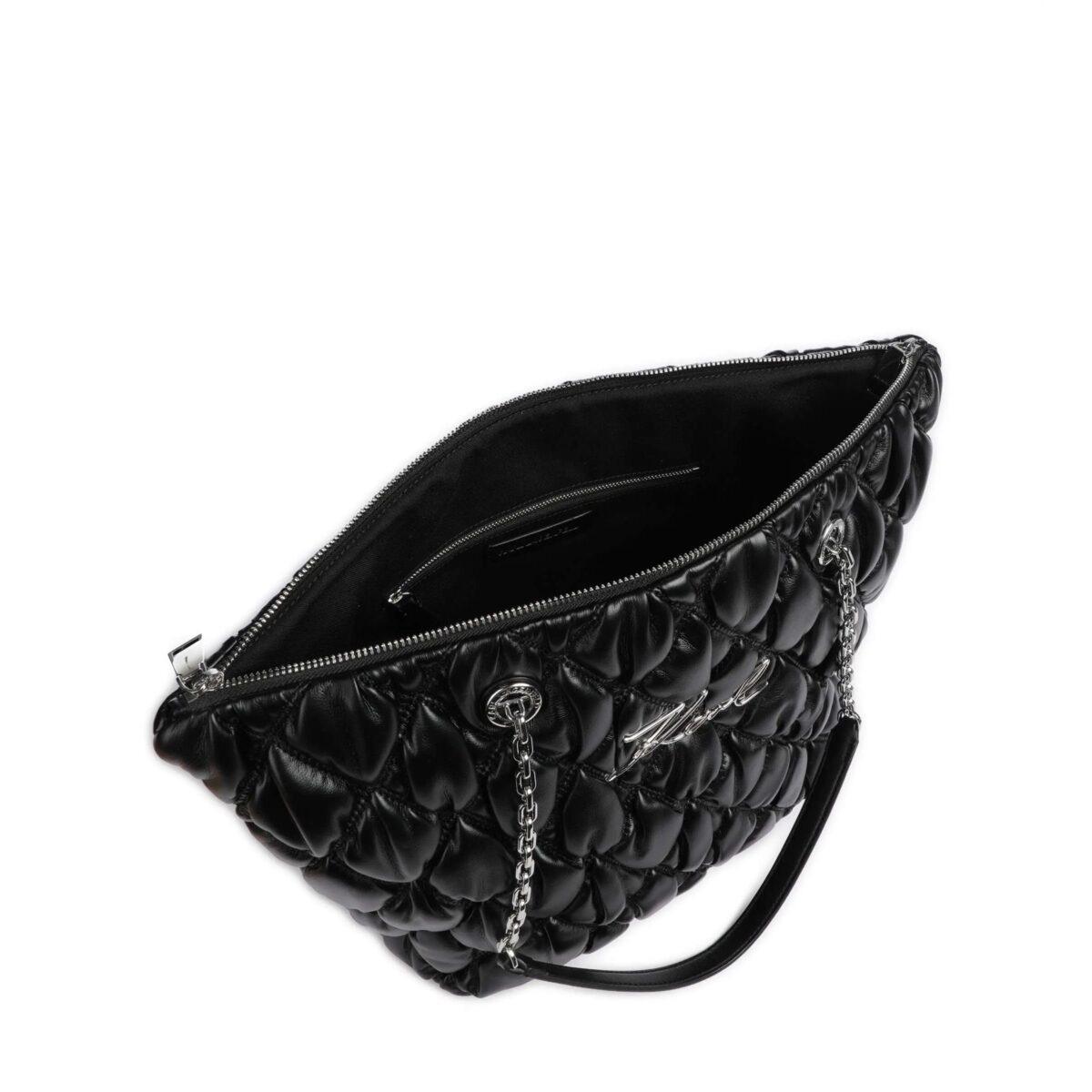 KARL LAGERFELD WOMEN'S K/SIGNATURE KUILT ΤΟΤΕ BLACK - Image 4