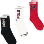 POLO RALPH LAUREN MEN 3 PACK GIFT BOX SOCKS NAVY RED IVORY