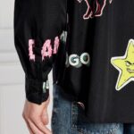 HUGO MEN SHIRT ELLISOE FROM NATURAL COTTON WITH PRINT BLACK - Image 2