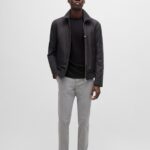 BOSS MEN C-TAUT MERCERIZED-COTTON REGULAR-FIT T-SHIRT WITH DOUBLE MONOGRAM BLACK - Image 4